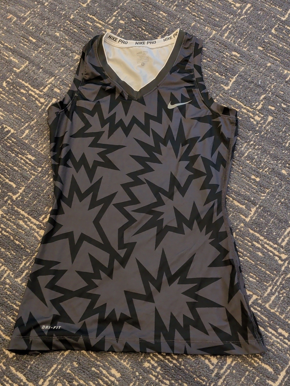 Nike Black & Dark Gray Dri-FIT V-Neck Tank • Size Small